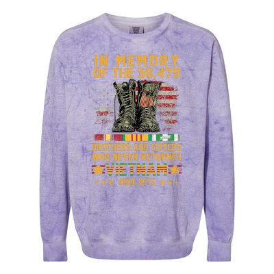 In Memory Of The 58479 Brothers And Sisters Vietnam Colorblast Crewneck Sweatshirt