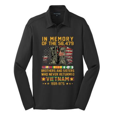 In Memory Of The 58479 Brothers And Sisters Vietnam Silk Touch Performance Long Sleeve Polo