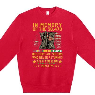 In Memory Of The 58479 Brothers And Sisters Vietnam Premium Crewneck Sweatshirt