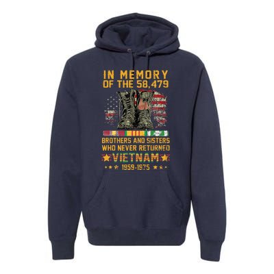 In Memory Of The 58479 Brothers And Sisters Vietnam Premium Hoodie