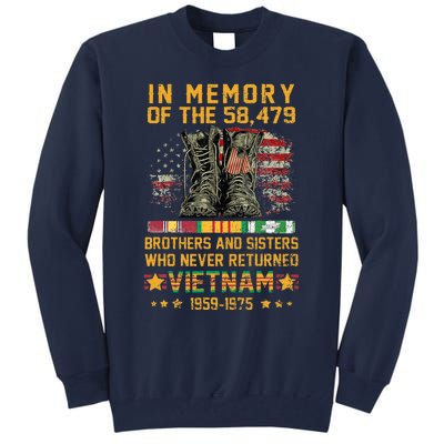 In Memory Of The 58479 Brothers And Sisters Vietnam Tall Sweatshirt