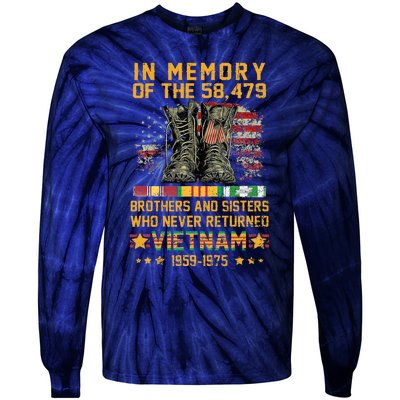 In Memory Of The 58479 Brothers And Sisters Vietnam Tie-Dye Long Sleeve Shirt