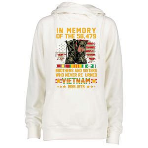 In Memory Of The 58479 Brothers And Sisters Vietnam Veteran Womens Funnel Neck Pullover Hood