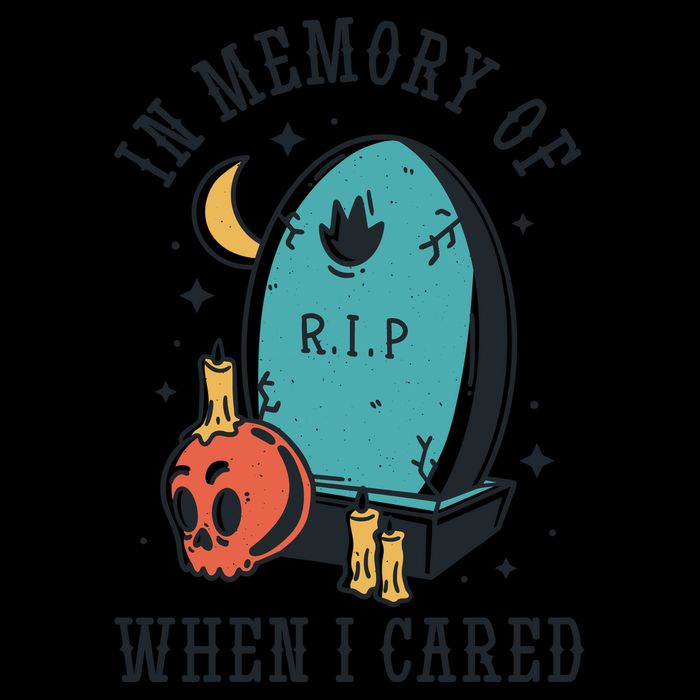 In Memory Of When I Cared Funny RIP 16oz Travel Tumbler