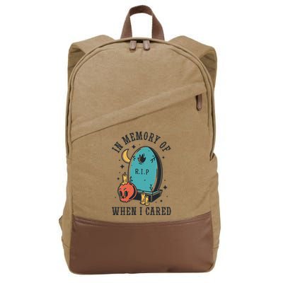 In Memory Of When I Cared Funny RIP Cotton Canvas Backpack
