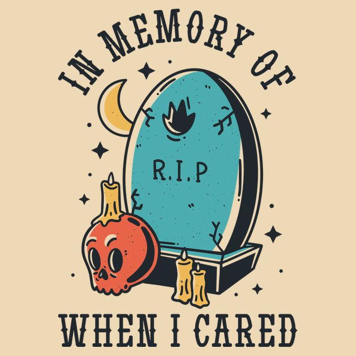 In Memory Of When I Cared Funny RIP Drawstring Bag