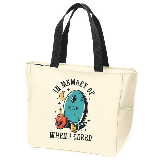 In Memory Of When I Cared Funny RIP Zip Tote Bag
