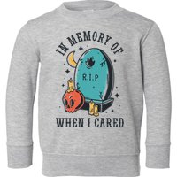 In Memory Of When I Cared Funny RIP Toddler Sweatshirt