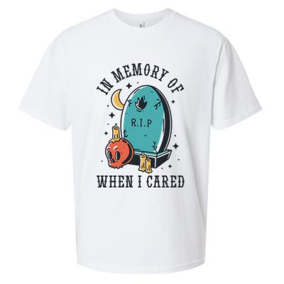 In Memory Of When I Cared Funny RIP Sueded Cloud Jersey T-Shirt