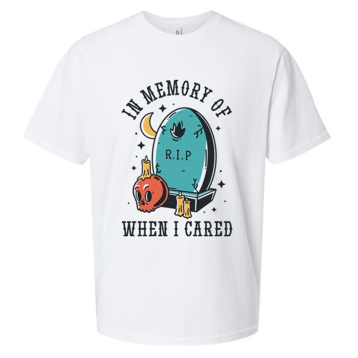 In Memory Of When I Cared Funny RIP Sueded Cloud Jersey T-Shirt