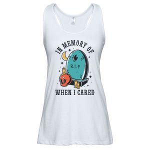 In Memory Of When I Cared Funny RIP Ladies Essential Flowy Tank