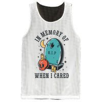 In Memory Of When I Cared Funny RIP Mesh Reversible Basketball Jersey Tank