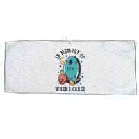 In Memory Of When I Cared Funny RIP Large Microfiber Waffle Golf Towel