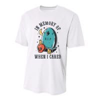 In Memory Of When I Cared Funny RIP Youth Performance Sprint T-Shirt