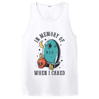 In Memory Of When I Cared Funny RIP PosiCharge Competitor Tank