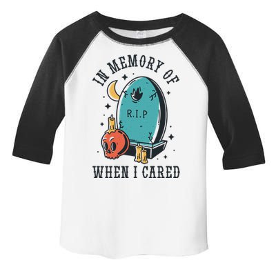 In Memory Of When I Cared Funny RIP Toddler Fine Jersey T-Shirt