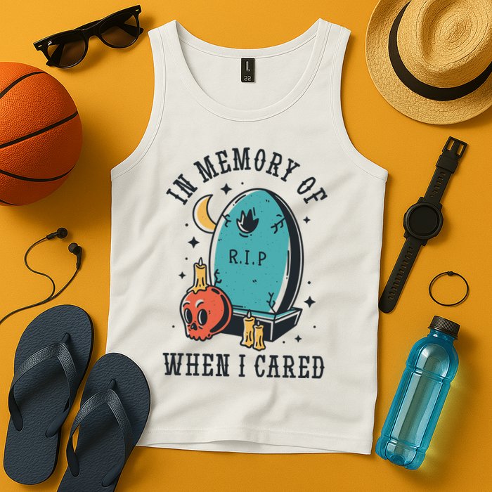 In Memory Of When I Cared Funny RIP Tank Top