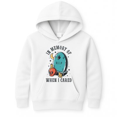 In Memory Of When I Cared Funny RIP Kids Hoodie