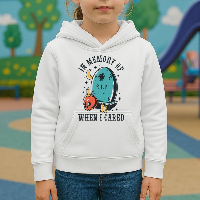 In Memory Of When I Cared Funny RIP Kids Hoodie