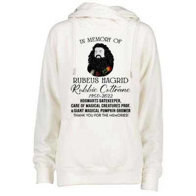 In Memory Of Robbie Coltrane Hagrid Thank You For The Memories Womens Funnel Neck Pullover Hood