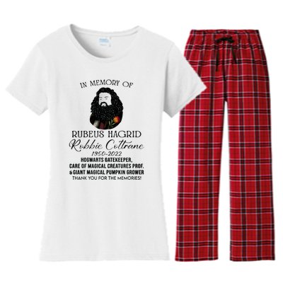 In Memory Of Robbie Coltrane Hagrid Thank You For The Memories Women's Flannel Pajama Set