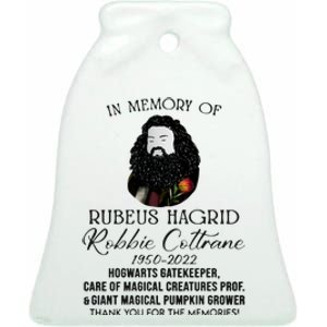 In Memory Of Robbie Coltrane Hagrid Thank You For The Memories Ceramic Bell Ornament