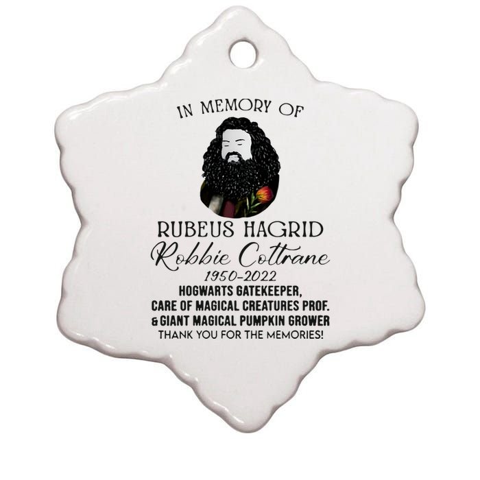 In Memory Of Robbie Coltrane Hagrid Thank You For The Memories Ceramic Star Ornament