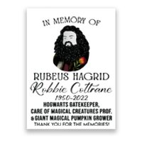 In Memory Of Robbie Coltrane Hagrid Thank You For The Memories Poster