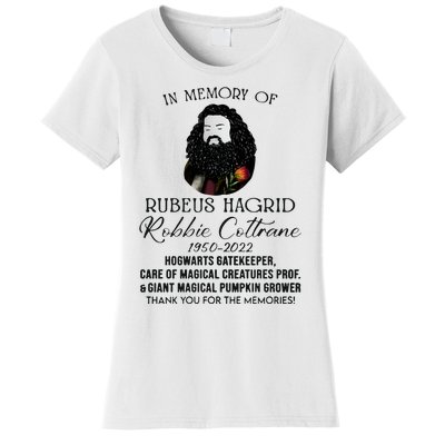 In Memory Of Robbie Coltrane Hagrid Thank You For The Memories Women's T-Shirt