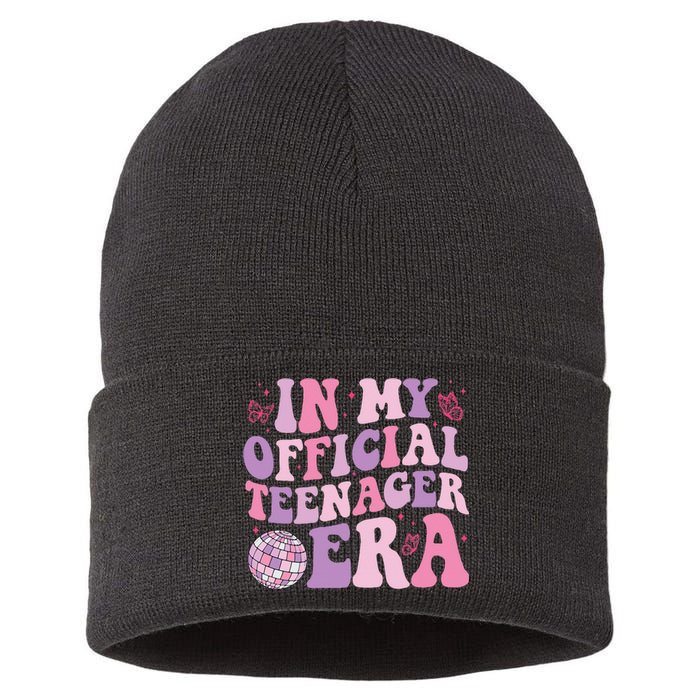 In My Official Nager Era 13th Birthday Version Girls Sustainable Knit Beanie