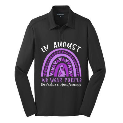 In Memory Of Overdose Awareness Month Silk Touch Performance Long Sleeve Polo