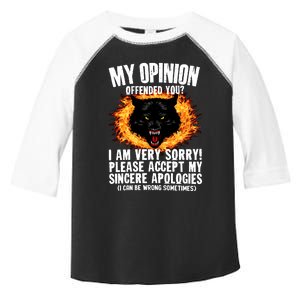 Ironic My Opinion Offended You I Am Very Sorry Funny Offensive Sarcastic Toddler Fine Jersey T-Shirt