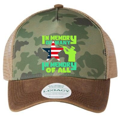 In Memory Of Many In Memory Of All Memorial Day Gift American Flag Legacy Tie Dye Trucker Hat