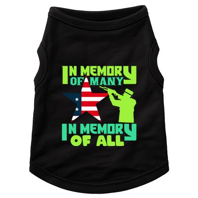 In Memory Of Many In Memory Of All Memorial Day Gift American Flag Doggie Tank