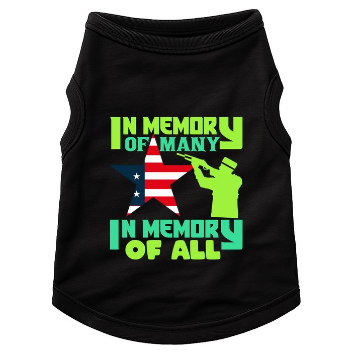 In Memory Of Many In Memory Of All Memorial Day Gift American Flag Doggie Tank
