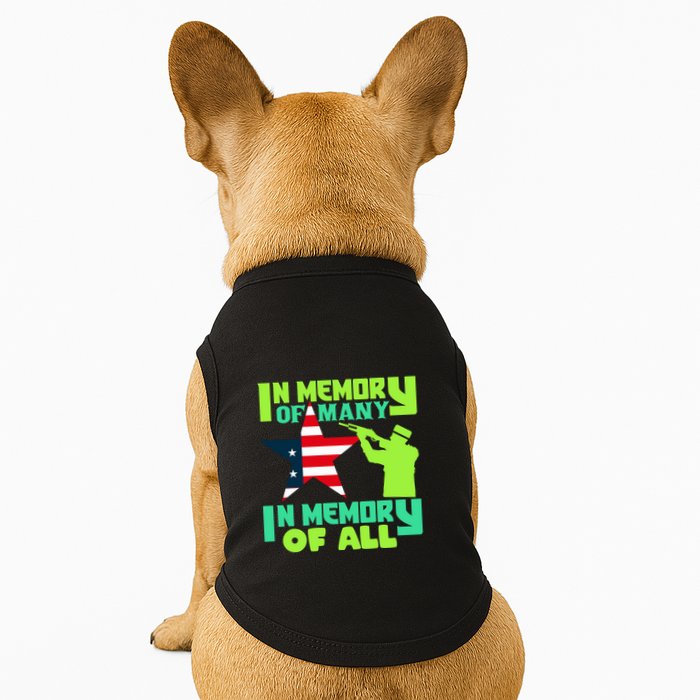In Memory Of Many In Memory Of All Memorial Day Gift American Flag Doggie Tank