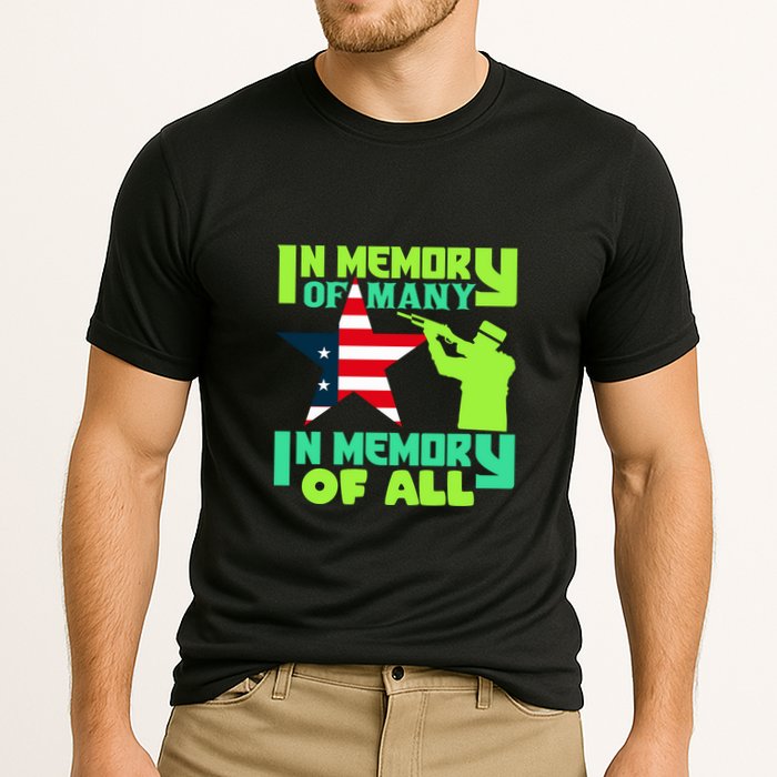 In Memory Of Many In Memory Of All Memorial Day Gift American Flag Performance Shirt