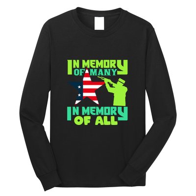 In Memory Of Many In Memory Of All Memorial Day Gift American Flag Long Sleeve Shirt