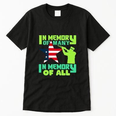 In Memory Of Many In Memory Of All Memorial Day Gift American Flag Tall T-Shirt