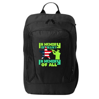 In Memory Of Many In Memory Of All Memorial Day Gift American Flag City Backpack