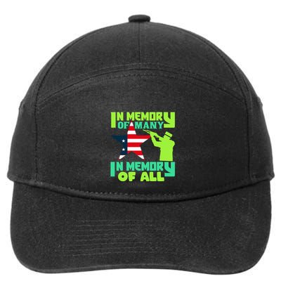 In Memory Of Many In Memory Of All Memorial Day Gift American Flag 7-Panel Snapback Hat