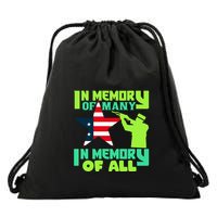 In Memory Of Many In Memory Of All Memorial Day Gift American Flag Drawstring Bag