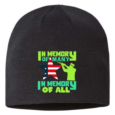 In Memory Of Many In Memory Of All Memorial Day Gift American Flag Sustainable Beanie