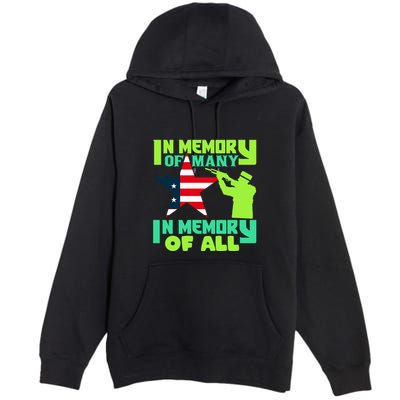 In Memory Of Many In Memory Of All Memorial Day Gift American Flag Premium Pullover Hoodie