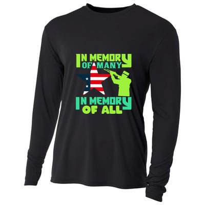 In Memory Of Many In Memory Of All Memorial Day Gift American Flag Cooling Performance Long Sleeve Crew