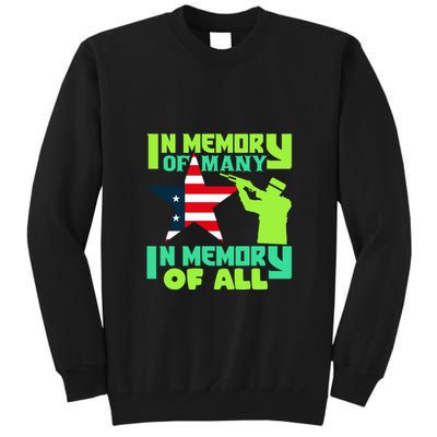 In Memory Of Many In Memory Of All Memorial Day Gift American Flag Tall Sweatshirt