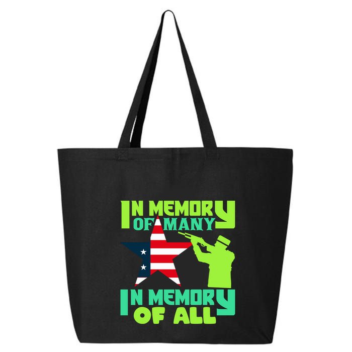 In Memory Of Many In Memory Of All Memorial Day Gift American Flag 25L Jumbo Tote