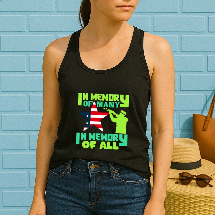 In Memory Of Many In Memory Of All Memorial Day Gift American Flag Womens Tank Top