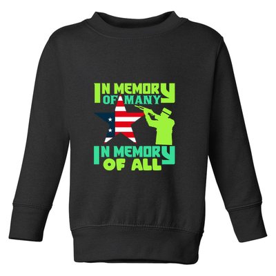 In Memory Of Many In Memory Of All Memorial Day Gift American Flag Toddler Sweatshirt