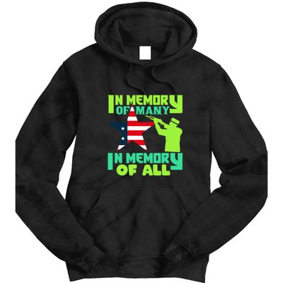 In Memory Of Many In Memory Of All Memorial Day Gift American Flag Tie Dye Hoodie
